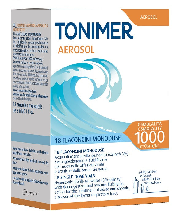 Tonimer Aerosol 1000mosm/kg 18 Flaconcini Monodose Da 3 Ml - Lovesano