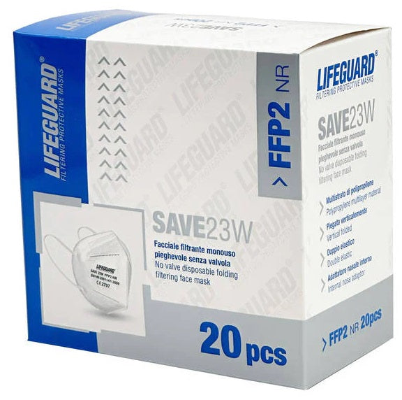 Lifeguard Save 23w Facciale Filtrante Monouso Pieghevole Senza Valvola Ffp2 20 Pezzi - Lovesano