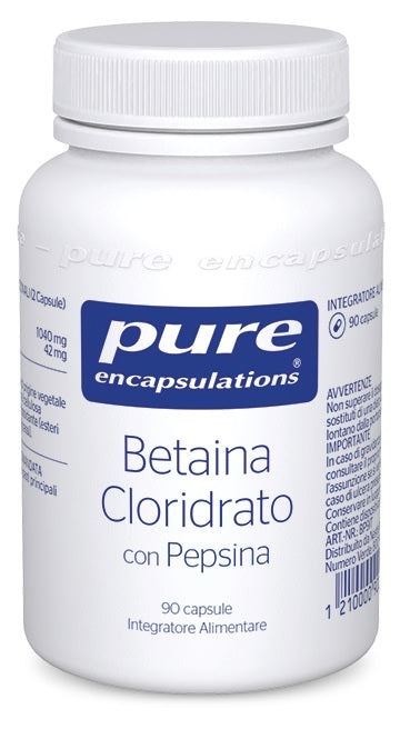 Pure Encapsul Betaina Cloridrato Con Pepsina 90 Capsule