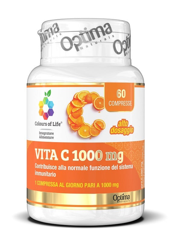 Colours Of Life Vita C 1000 Mg 60 Compresse Da 1500 Mg Senza Glutine Senza Lattosio