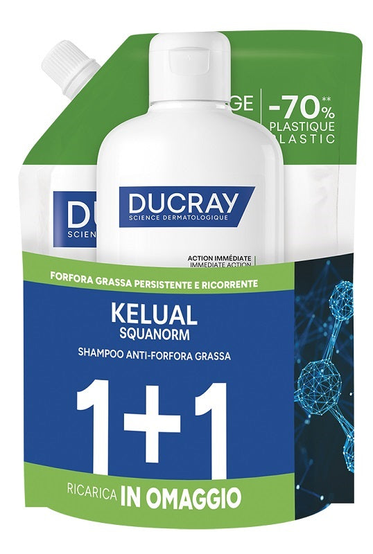 Kelual Squanorm Kit Forfora Grassa 400 Ml 1+1 Ricarica In Omaggio - Lovesano