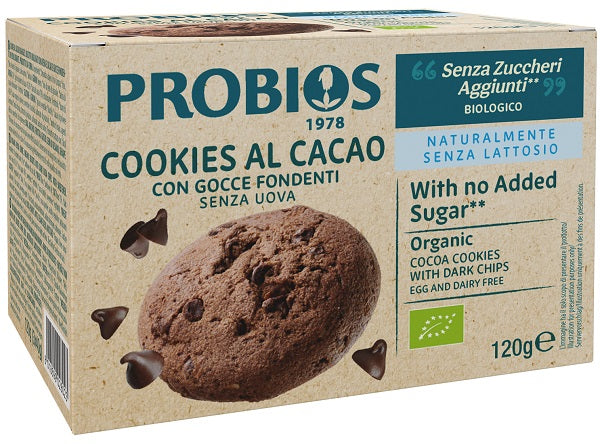 Probios Cookies Cacao Gocce Cioccolato Senza Zuccheri 3 Confezioni Da 40 G - Lovesano