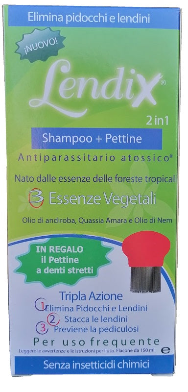 Lendix Shampoo Plus 150 Ml + Pettine Anti Pidocchi 2 In 1 - Lovesano