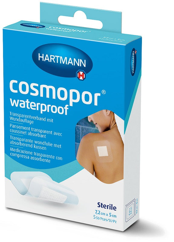 Cosmopor Waterproof Medicazione Adesiva Trasparente 7,2x5cm 5 Pezzi - Lovesano