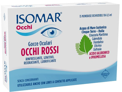 Isomar Occhi Rossi Gocce Oculari Acido Ialuronico 0,20% 15 Flaconcini - Lovesano