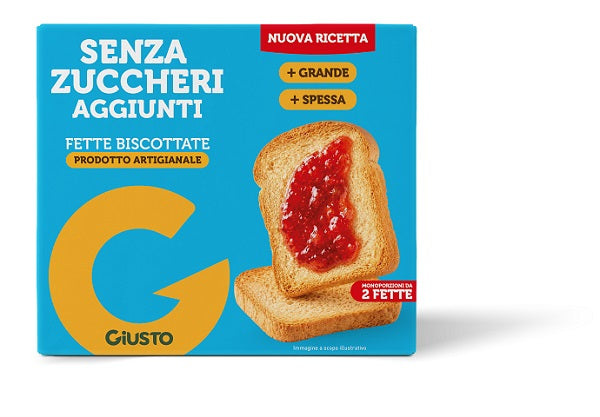 Giusto Senza Zuccheri Aggiunti Fette Biscottate Artigianali Con Edulcoranti 120 G