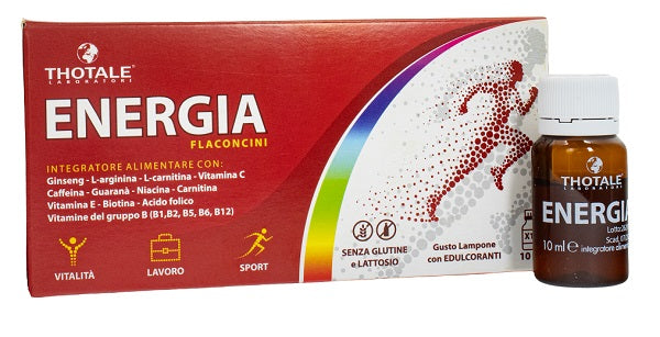 Thotale Energia 10 Flaconcini 10 Ml Gusto Lampone Senza Glutine Senza Lattosio Con Edulcoranti - Lovesano