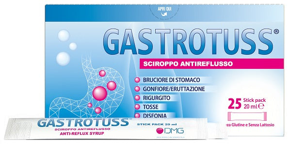 Gastrotuss Sciroppo Antireflusso 25 Stick Pack Da 20 Ml
