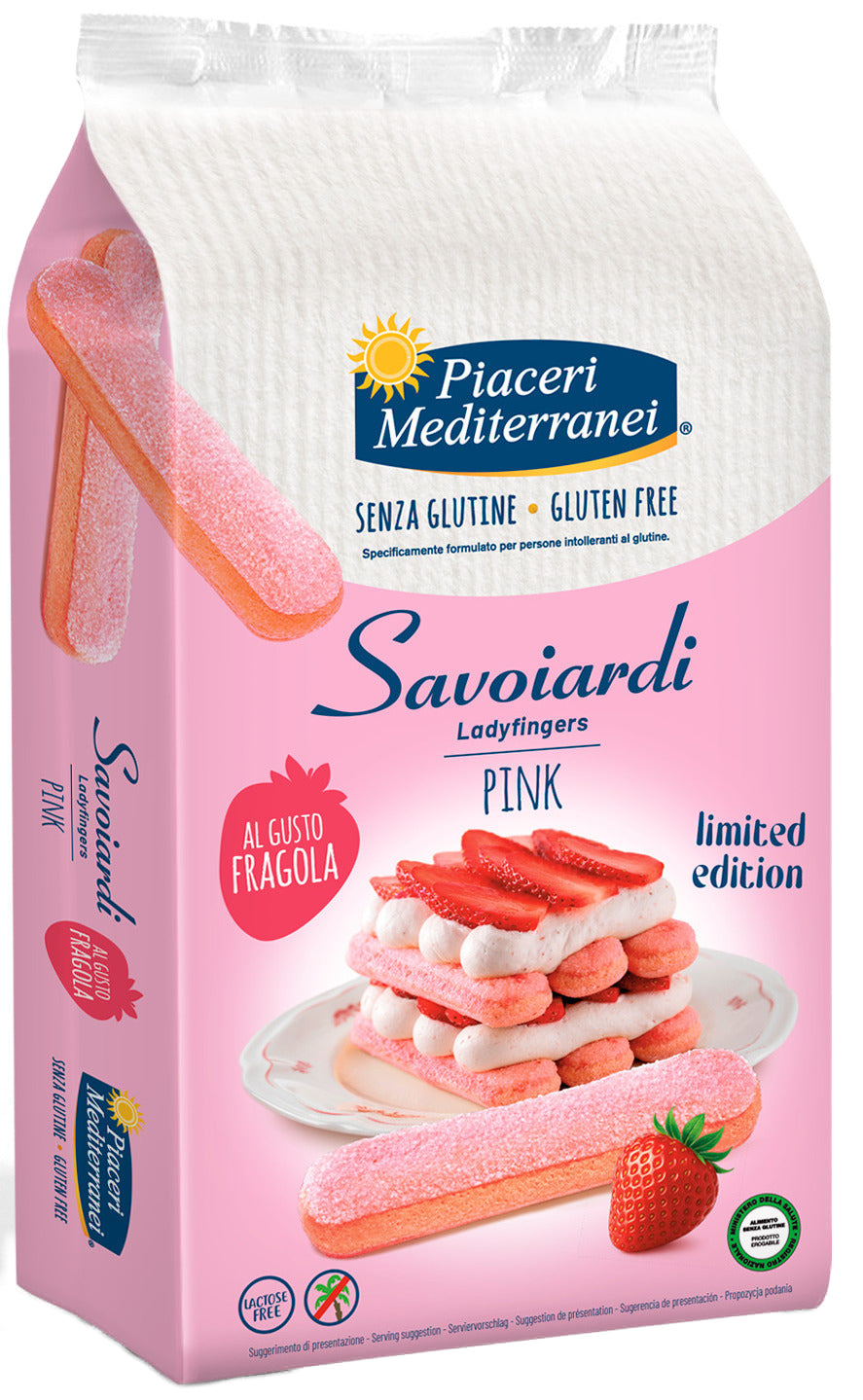 Piaceri Mediterranei Savoiardi Pink Limited Edition 180 G Gusto Fragola Senza Lattosio Senza Glutine - Lovesano