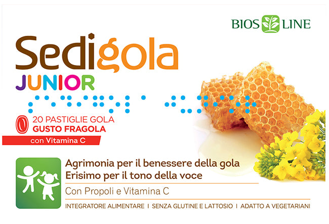 Apix Propoli Sedigola Junior Fragola 20 Pastiglie - Lovesano