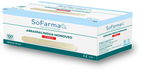 Abbassalingua Monouso In Legno Sterile 100 Pezzi Sofarmapiu' - Lovesano