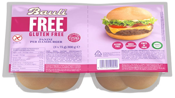 Bauli Free Panini Hamburger 4 Pezzi Da 75 G - Lovesano