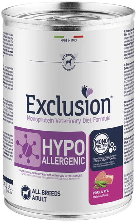 Exclusion Monoprotein Veterinary Diet Formula Hypoallergenic Pork And Pea All Breeds 400 G - Lovesano