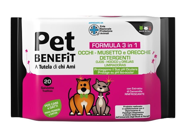 Pet Benefit Salviette Occhi/musetto/orecchie 20 Pezzi - Lovesano