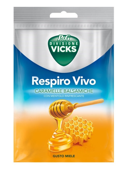 Vicks Respiro Vivo Caramelle Balsamiche Miele 72 G Con Edulcoranti