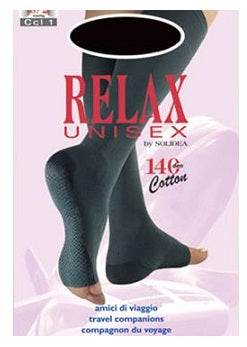 Relax Unisex 140 Gambaletto Cotton Punta Aperta Nero 2 M - Lovesano 