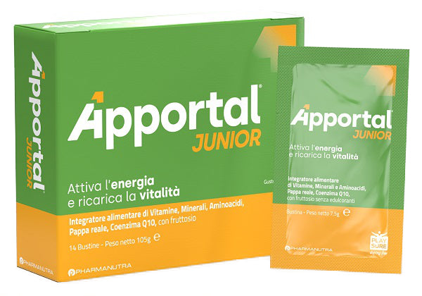 Apportal Junior 14 Bustine Da 7,5 G Gusto Arancia E Passion Fruit Con Fruttosio Senza Glutine Senza Lattosio - Lovesano 