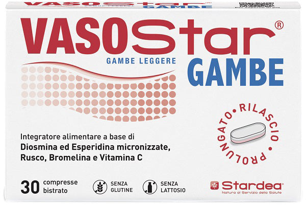 Vasostar Gambe 30 Compresse Bistrato Senza Glutine Senza Lattosio