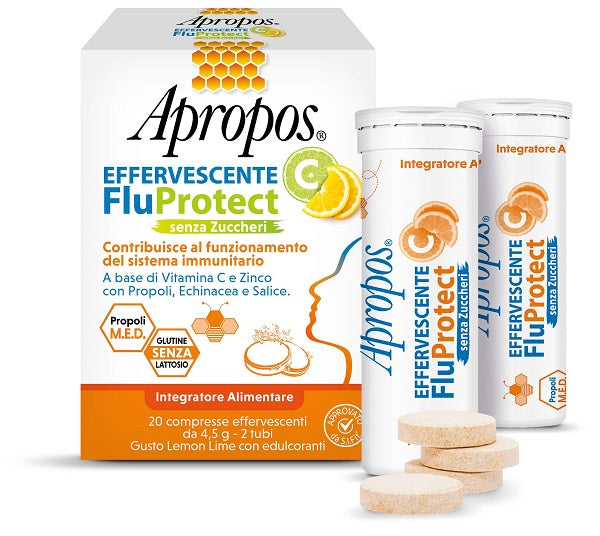 Apropos Effervescente C Fluprotect Senza Zuccheri 20 Compresse Effervescenti - Lovesano 