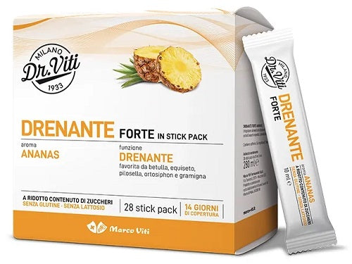 Dr Viti Drenante Forte Ananas 28 Stick Pack Senza Zuccheri - Lovesano 