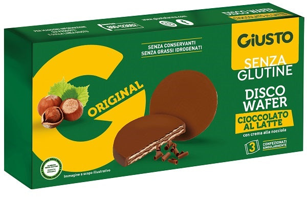 Giusto Senza Glutine Disco Wafer Cioccolato Al Latte 3 X 24 G - Lovesano 
