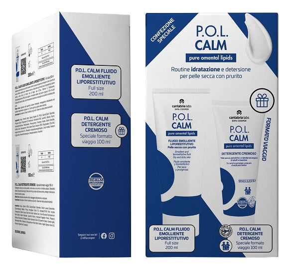 Pol Calm Fluido Emolliente Liporestitutivo 200 Ml + Pol Calm Detergente Cremoso 100 Ml - Lovesano 