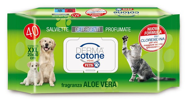 Dermacotone Salviettine Pet Aloe 40 Pezzi - Lovesano 