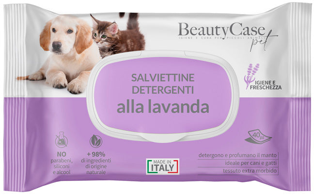 Beautycase Pet Salviettine Detergenti Alla Lavanda Flow Pack 40 Pezzi - Lovesano 