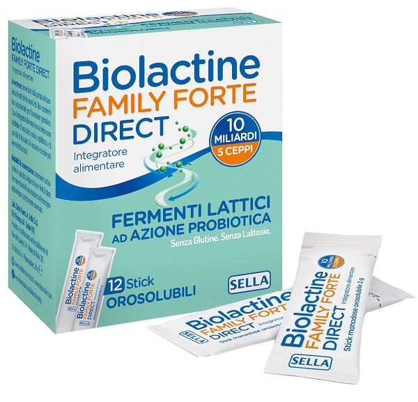 Biolactine Family Forte Direct 10 Miliardi 12 Stick Orosolubili