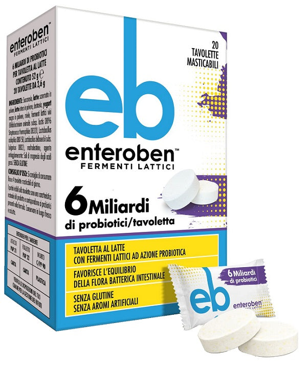 Enteroben Fermenti Lattici 6 Miliardi 20 Tavolette Senza Glutine